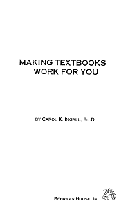  [Cover of MAKING TEXTBOOKS WORK FOR YOU] 