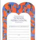 Certificate of Teacher Appreciation 