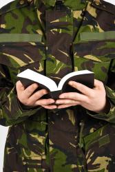 soldier reading a bible
