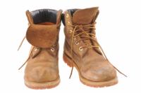 an old pair of Timberland boots timberland boots